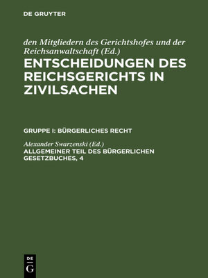 cover image of Allgemeiner Teil des Bürgerlichen Gesetzbuches, 4